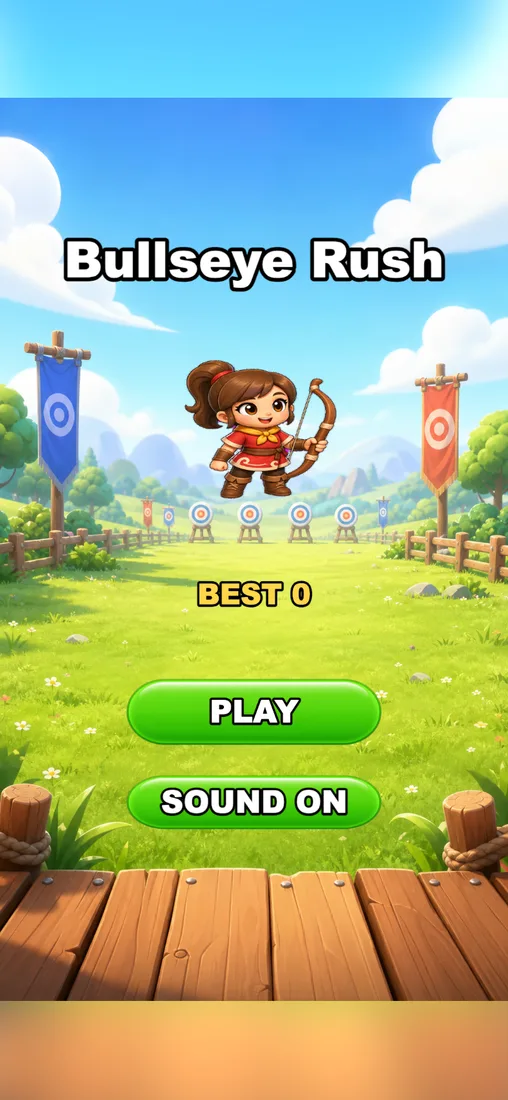 Bullseye Rush 시작 화면