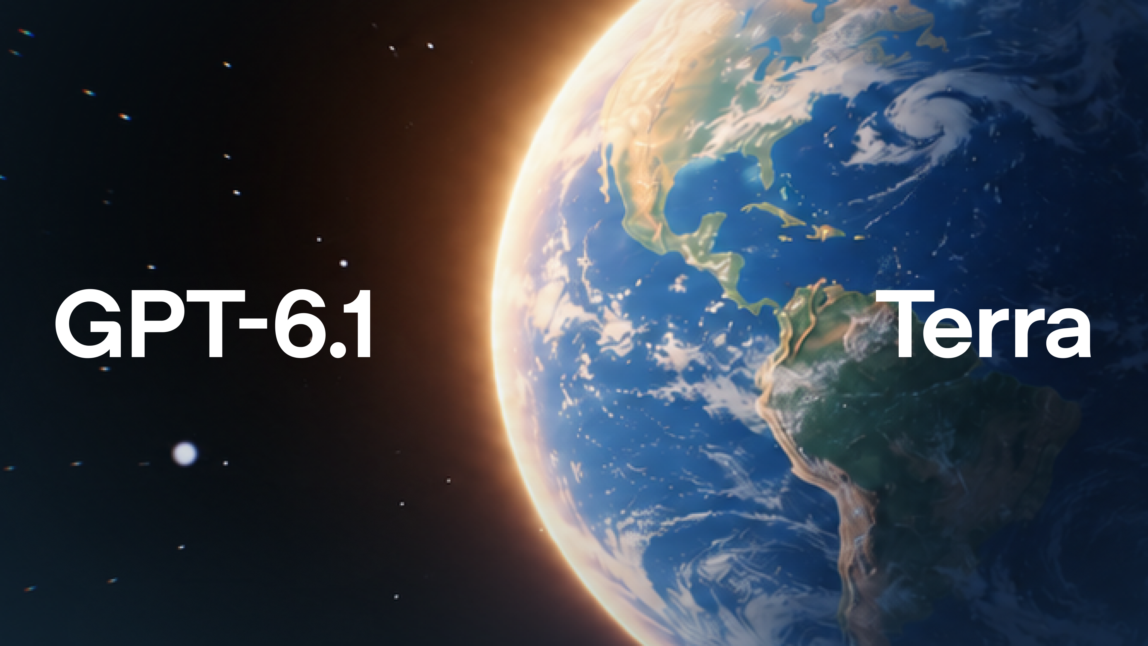OpenAI 공식 발표의 GPT-6.1 Terra 대표 이미지. 성능 측정 차트가 아닌 발표용 이미지.